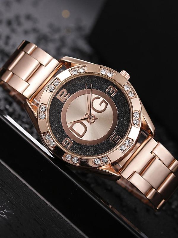 Women's Elegant Fashion Round Dial Analog Quartz Watch, Fashion Watch for Party, Daily Clothing Decor, Trendy All-match & Exquisite Watch for Birthday Gift