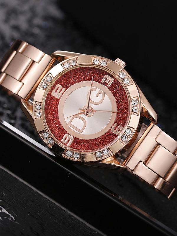 Women's Elegant Fashion Round Dial Analog Quartz Watch, Fashion Watch for Party, Daily Clothing Decor, Trendy All-match & Exquisite Watch for Birthday Gift