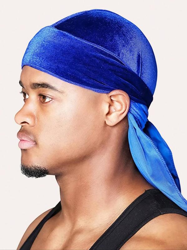 Men's Hip Hop Solid Color Durag,  Warm Comfortable Sports Fitted Hat for Fall & Winter, Fashion Accessories for Daily Wear