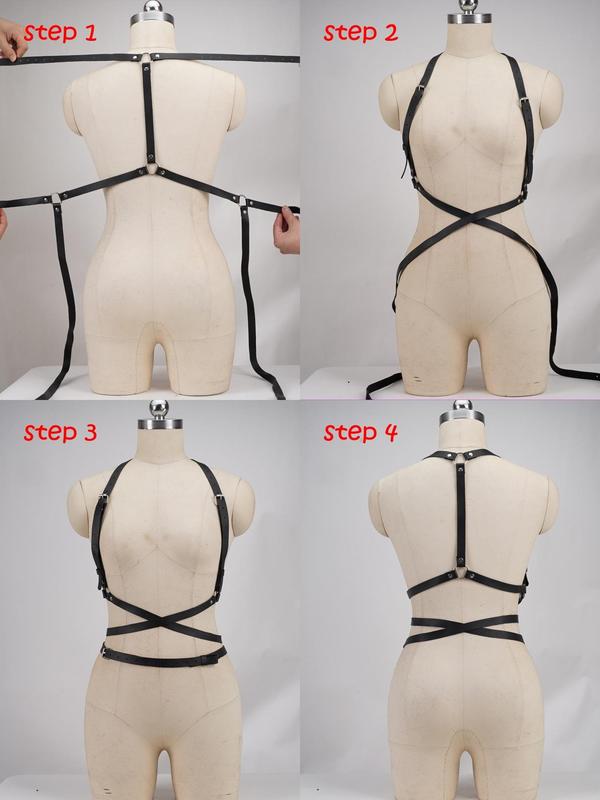 Women's Criss Cross Design Harness Belt, Casual Waistband With Suspender For Shirt Dresses & Tops