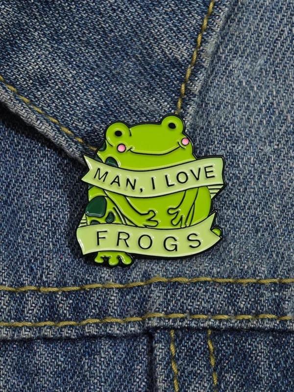 Cute Frog Design Brooch, Cartoon Animal Alloy Brooch for Women and Men, Fashion Accessories for Holiday Party and Daily Wear, Creative Holiday