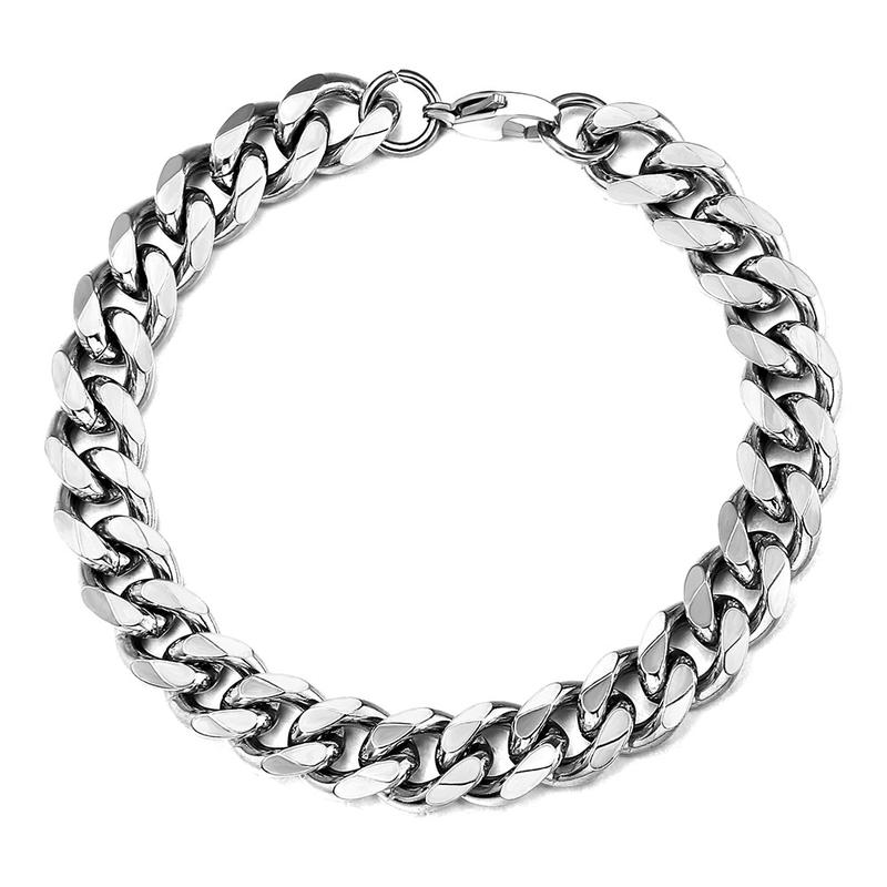 3 5 7 9 11MM Stainless Steel Curb Cuban Chain Bracelet Silver Color 7-11 inches for Men Women Summer Daily Jewelry boyfriend gifts