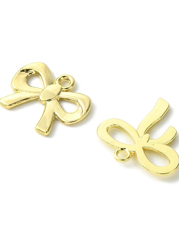 Bowknot Design Alloy Pendant, 12pcs set Fashionable DIY Jewelry Accessories for Earrings Necklace Bracelet Making, Trendy All-match & Exquisite DIY Jewelry for Birthday Gift