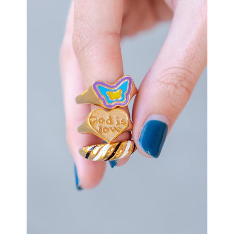 Gold God is Love Ring