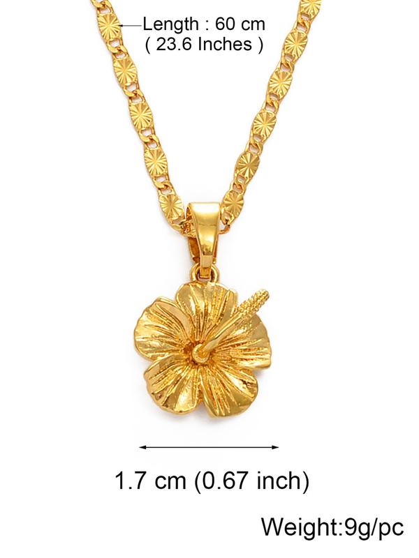 Flower Design Pendant Necklace for Women, Fashion Jewelry for Party, Daily Clothing Decor, Trendy All-match & Exquisite Jewelry for Birthday Gift