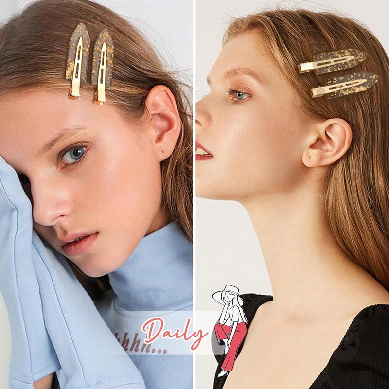 8PCS No Bend Hair Clips Bridesmaid No Crease Hair Clips Gold Glitter Makeup Creaseless Hair Clips Styling Hair accessories for Bride Women Girls