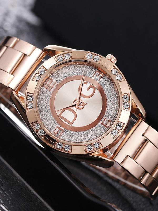 Women's Elegant Fashion Round Dial Analog Quartz Watch, Fashion Watch for Party, Daily Clothing Decor, Trendy All-match & Exquisite Watch for Birthday Gift