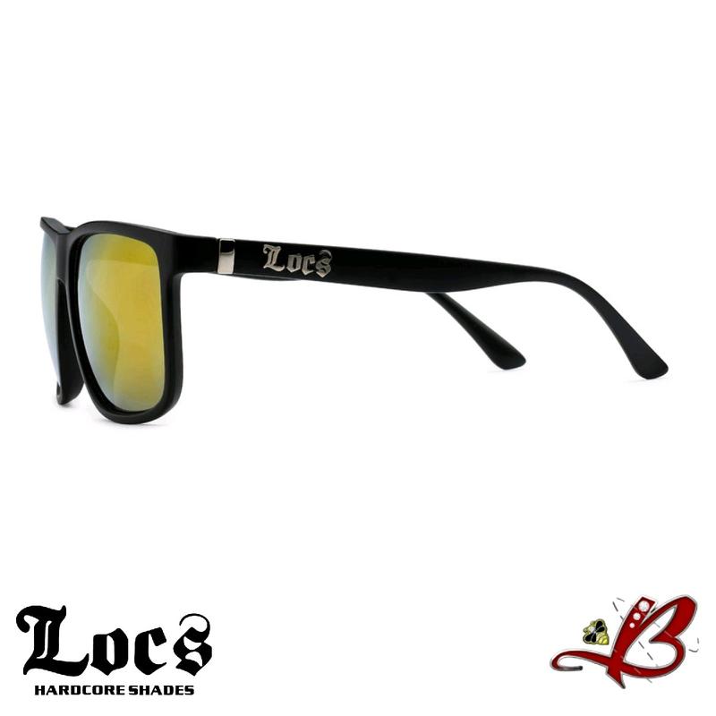 Locs  Vintage Hardcore Street Shades Classic Gangster Oversized Rectangular Horn Full Rim Sunglasses Black With Silver Accent