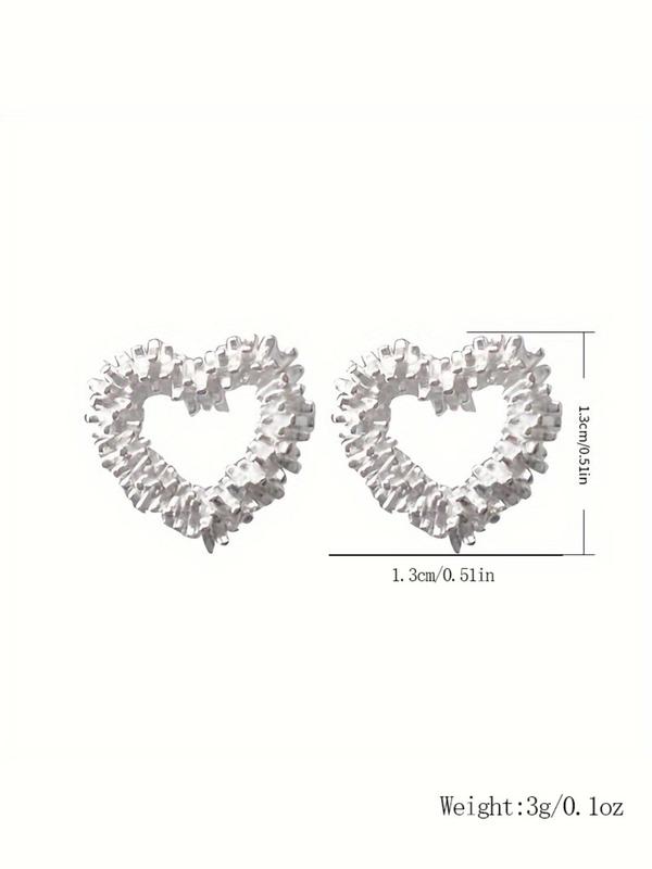 Fashion Heart Shaped Stud Earrings, 2024 New Style Elegant Jewelry for Party, Daily Clothing Decor for Girl, Trendy All-match & Exquisite Jewelry for Birthday Gift