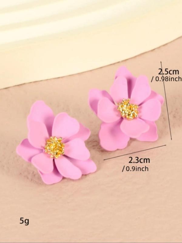 1 Pair Fashion Flower Design Stud Earrings, Casual All-match Jewelry for Girls Gift, Female Classic Fashion Accessories for Daily Wear