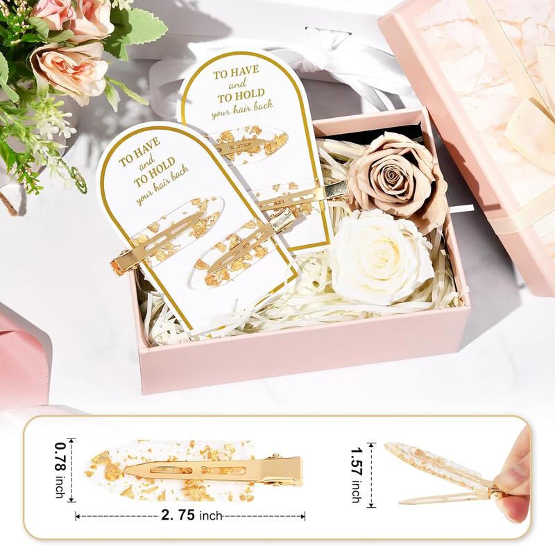 8PCS No Bend Hair Clips Bridesmaid No Crease Hair Clips Gold Glitter Makeup Creaseless Hair Clips Styling Hair accessories for Bride Women Girls