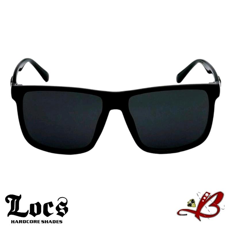 Locs  Vintage Hardcore Street Shades Classic Gangster Oversized Rectangular Horn Full Rim Sunglasses Black With Silver Accent