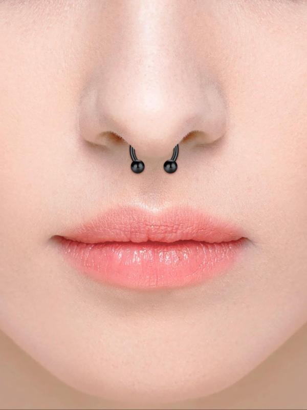 Stainless Steel Nose Septum Rings, Piercing Jewelry Horseshoe Cartilage Helix Tragus Earring Hoop Eyebrow Lip Hoop Retainer for Women Men