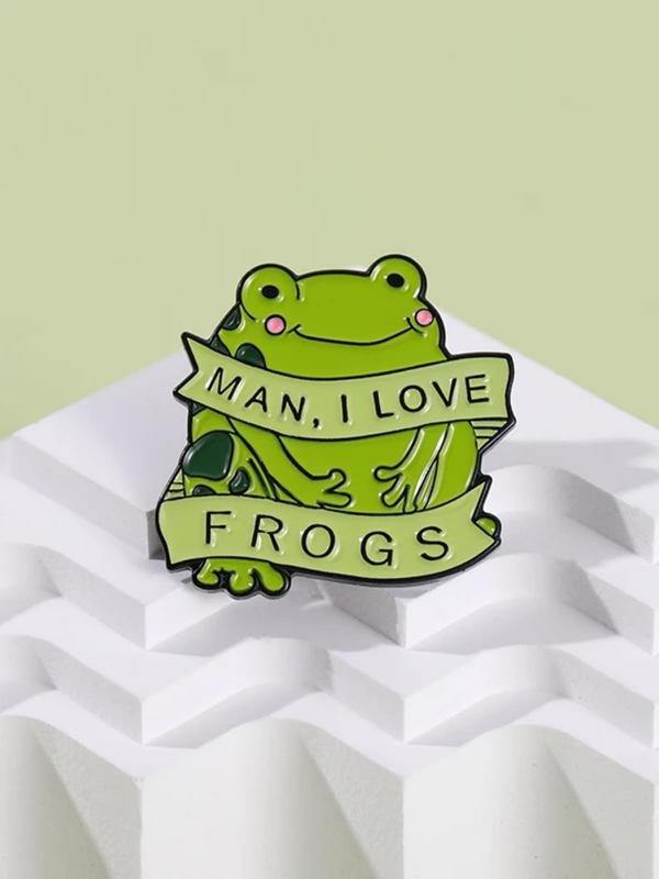 Cute Frog Design Brooch, Cartoon Animal Alloy Brooch for Women and Men, Fashion Accessories for Holiday Party and Daily Wear, Creative Holiday