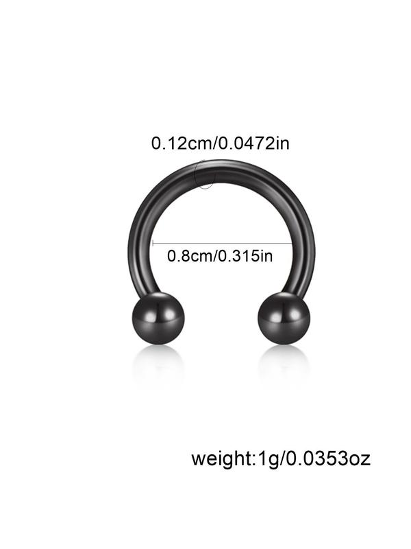 Stainless Steel Nose Septum Rings, Piercing Jewelry Horseshoe Cartilage Helix Tragus Earring Hoop Eyebrow Lip Hoop Retainer for Women Men