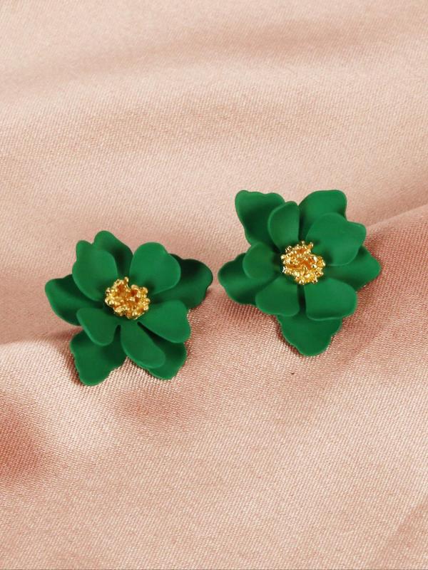 1 Pair Fashion Flower Design Stud Earrings, Casual All-match Jewelry for Girls Gift, Female Classic Fashion Accessories for Daily Wear