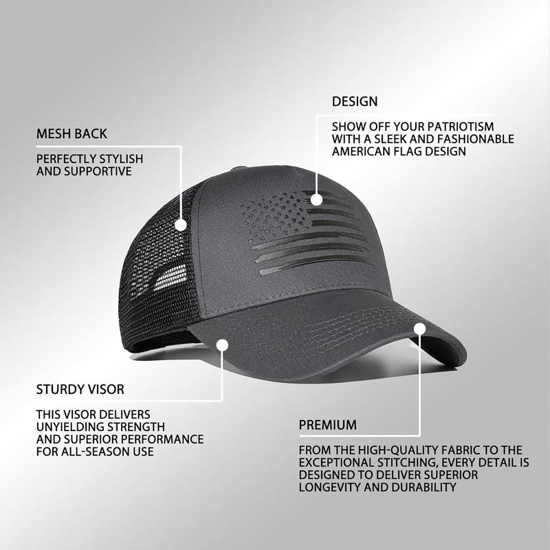 Flag Trucker Hats,  hat for Men and Women - Adjustale Baseball Cap, Outdoor Mesh Snap  - for Daily Use