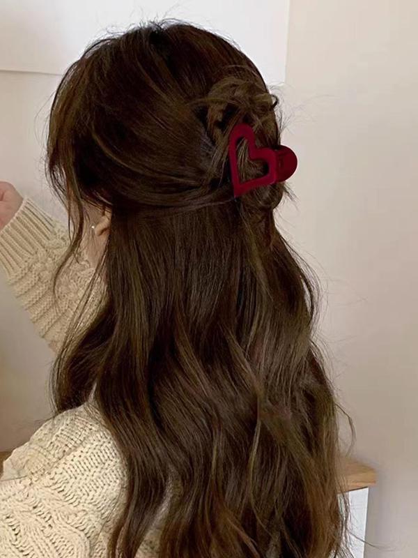 Heart Shape Hair Claw for Girlfriend, Elegant Cute Trendy Hair Claw for Girlfriend, Chic All-match Hair Accessories for Hairstyle Decor for Women & Girls