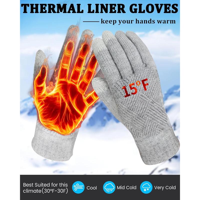 Winter Gloves for Women Touch Screen Elastic Thermal Knit Lining Warm Gloves for Cold Weather