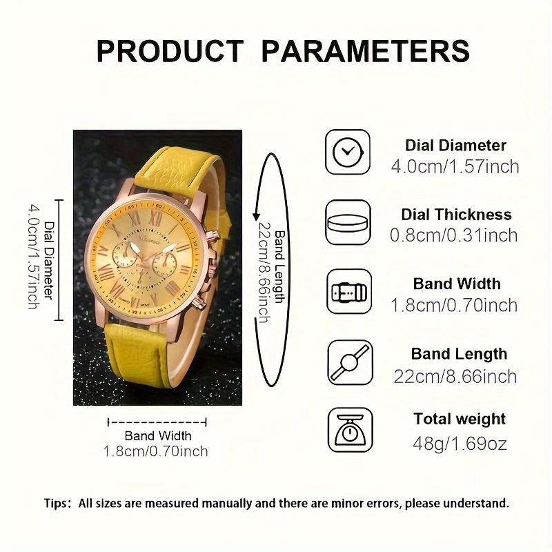 Fashionable 10-Piece Quartz Wrist Watch Set for Men and Women  Round Zinc Alloy Case, PU Leather Band, Non-, Assorted Colors