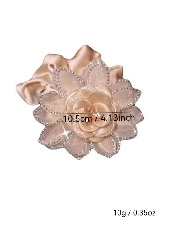 Women's Elegant Artificial Crystal & Rhinestone Decorated Flower Design Hair Tie, Exquisite Trendy Hair Tie, Fashionable Hair Accessories for Daily Use