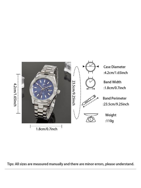 Business Fashion Round Dial Analog Quartz Watch for Men , Fashion Watch for Party, Trendy All-match & Exquisite Watch for Birthday Gift with Box