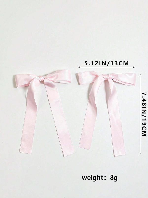 Cute Solid Color Bow Decor Hair Clips, 2024 New Style Fashionable Hair Accessories for Women & Girls, Minimalist Headwear Suitable for Thick Hair