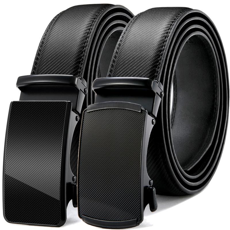 2Pack Men's Belt,Slide Ratchet Belt For Gift Men Dress Pant Shirt Oxfords,Trim To Fit