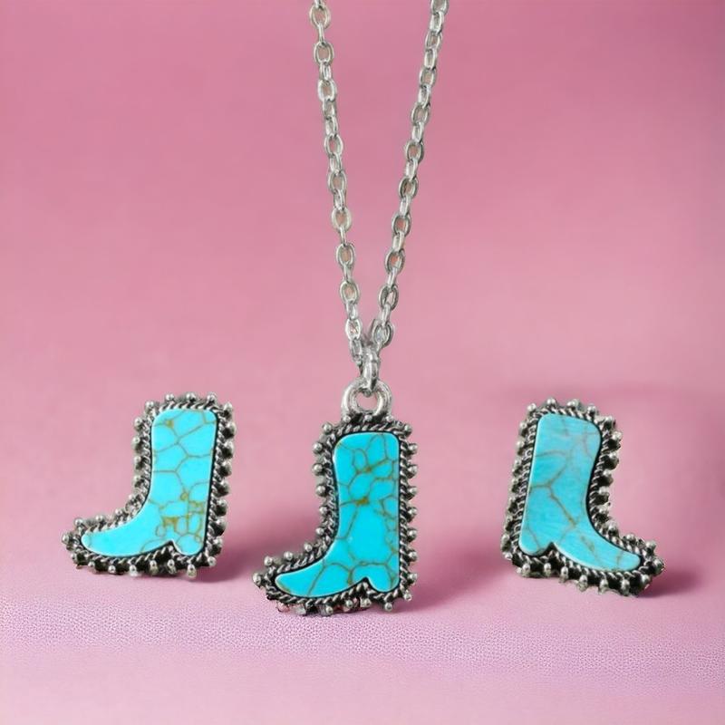 Boot Scootin Necklace And Earring Western Set