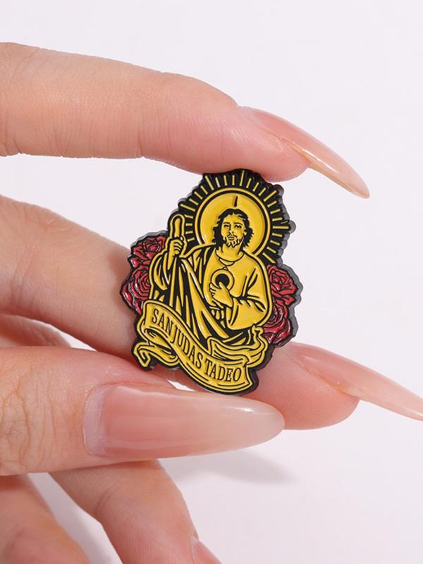 Creative Religion Series Brooch, Fashion Cartoon Jesus Design Brooch, Enamel Pin Suitable for Backpacks, Jeans, Scarves, Hats Decoration for Men & Women