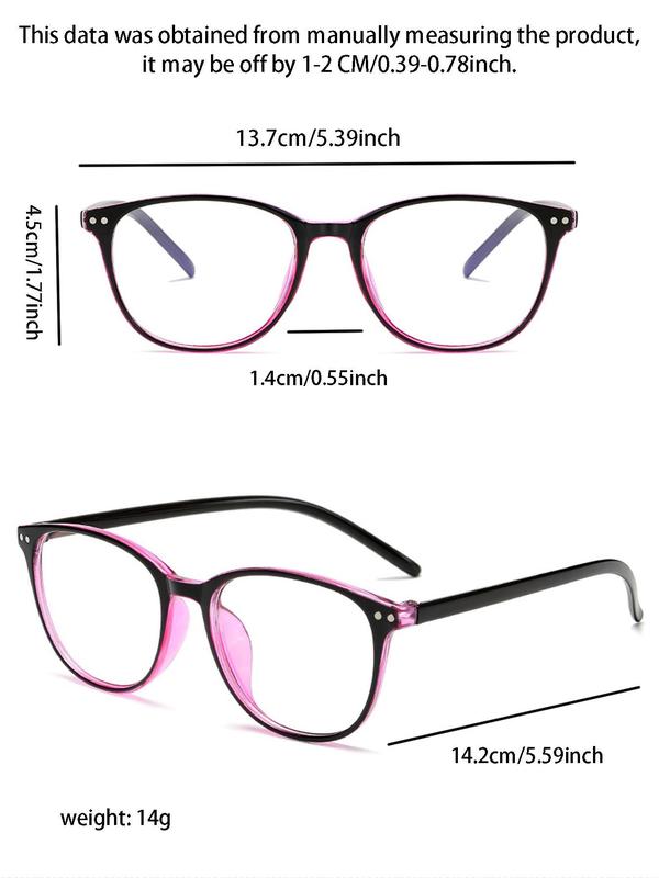 Unisex Simple Style Square Frame Eyeglasses, Trendy Casual Eyeglasses for Everyday Use, Fashion Accessories for Outdoor Activities