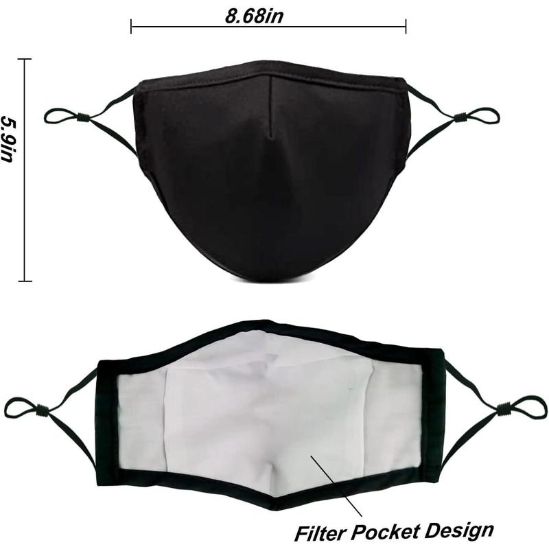 Washable Reusable Cloth Face Masks for Women Men - Breathable Face Mask with Nose Wire and Filter Pocket for Adult