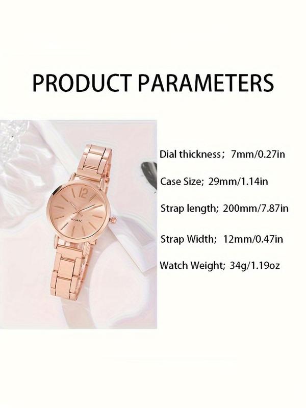 Women's Elegant Fashion Watch & Bracelet Set, Fashion Rhinestone Decorated Round Dial Analog Quartz Watch & Star Decor Bangle, Exquisite Watch Set As Gift