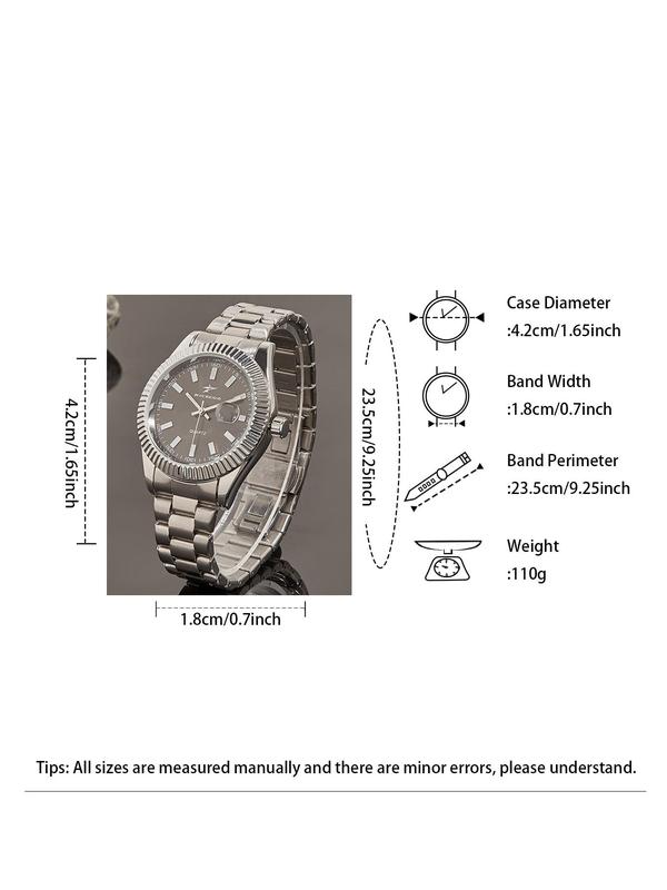 Business Fashion Round Dial Analog Quartz Watch for Men , Fashion Watch for Party, Trendy All-match & Exquisite Watch for Birthday Gift with Box