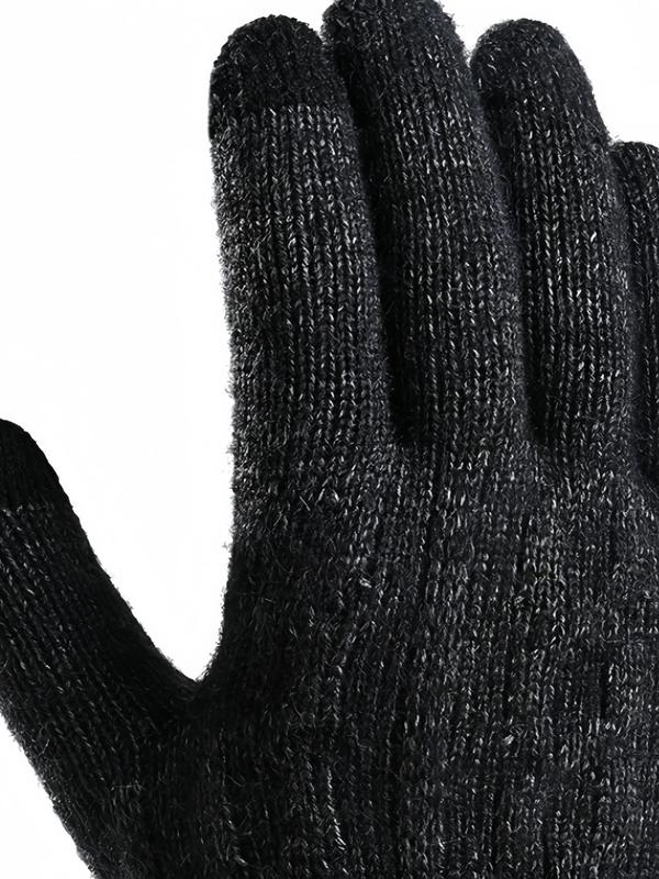 Men's Solid Touch Screen Warm Gloves, Casual Anti Slip Full Finger Gloves for Cycling, Running, Driving, Hiking, Texting, Skiing and Daily Activities