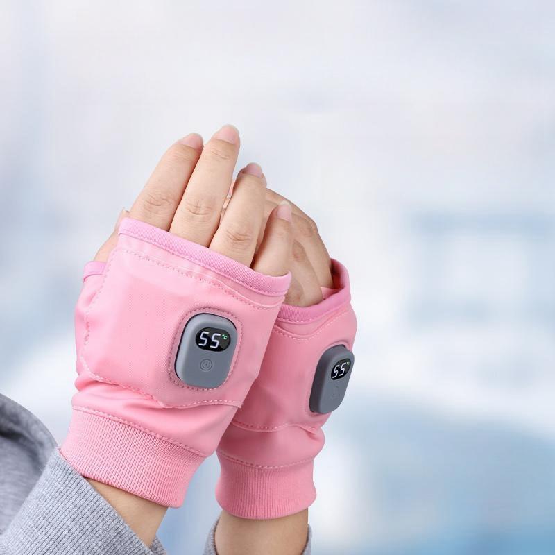 Portable Heating Gloves Rechargeable HandWarmer with Digital Disnlay Heated Gloves with3 Temperature Modes for Home Use