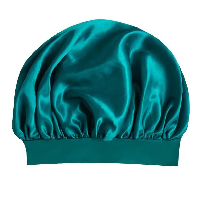 Sleeping Bonnet Outside Silk Stain Adjustable Straps Hair Bonnet With Tie Band Bonnets For Women Natural Curly Hair