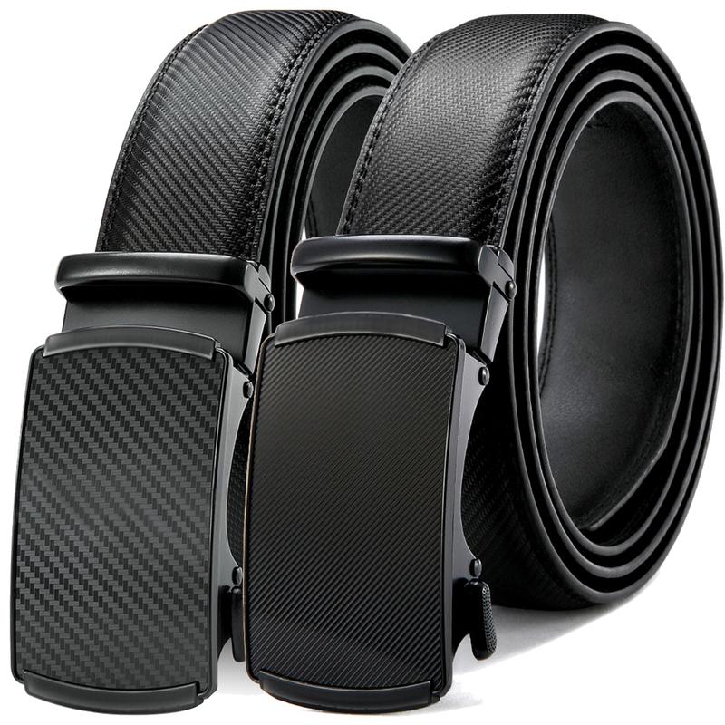 2Pack Men's Belt,Slide Ratchet Belt For Gift Men Dress Pant Shirt Oxfords,Trim To Fit