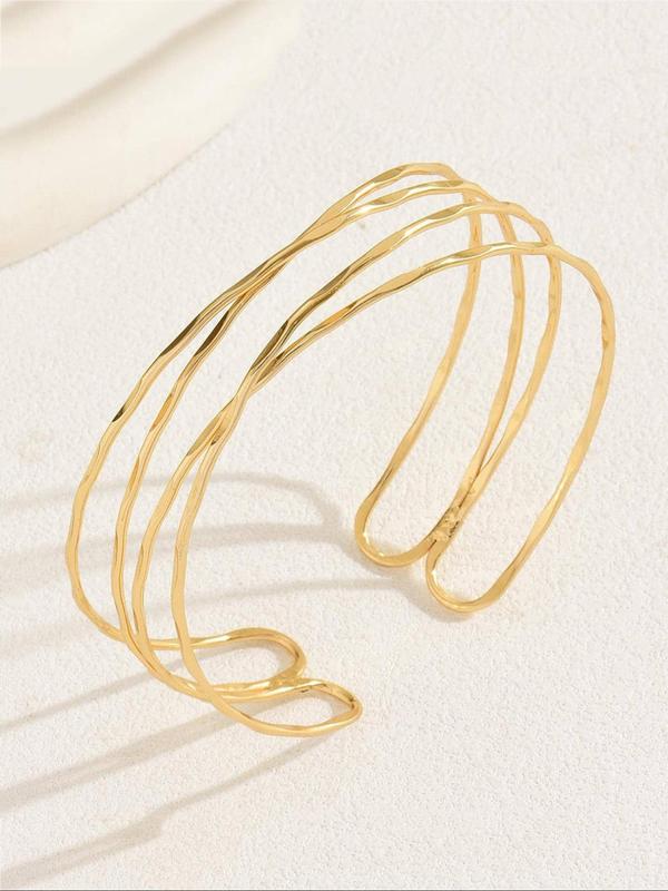 Hollow Out Criss Cross Design Arm Cuff, Multi-layer Cross Arm Ring, Fashionable Body Jewelry for Women & Girls, Trendy Exquisite Jewelry for Gift