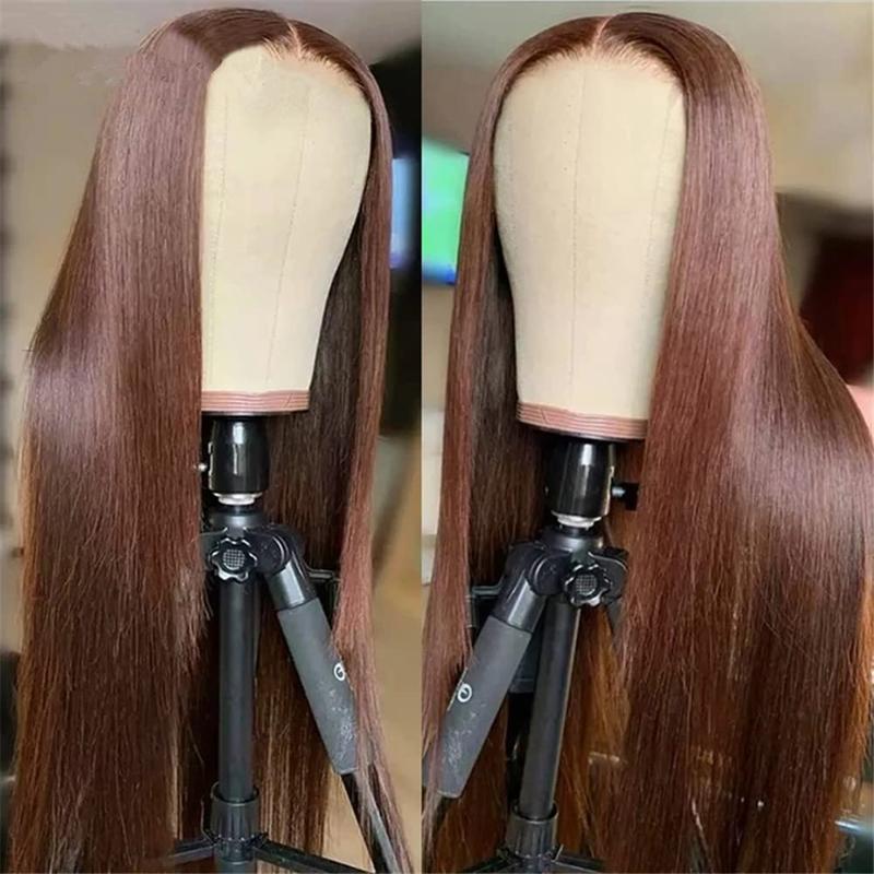 Bling Hair 13x6 Straight Chocolate Brown Lace Front Hair Wigs Brazilian Wigs For Women 13x4 Pre Plucked Honey Brown Lace Frontal Wigs 180Density