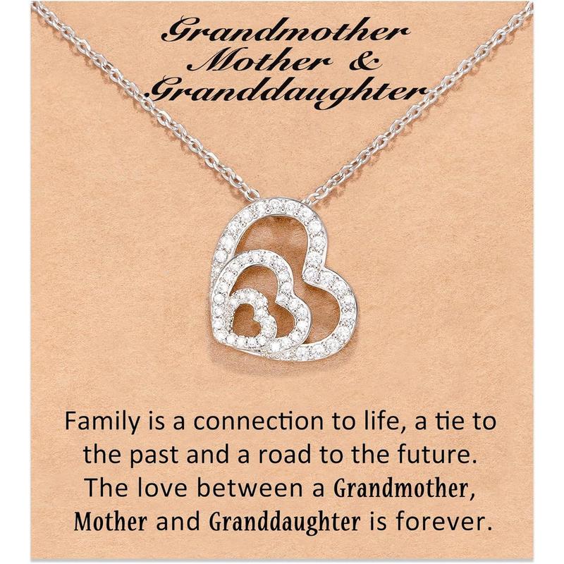 Christmas Gifts for Grandma Granddaughter, Infinity Heart Pendant