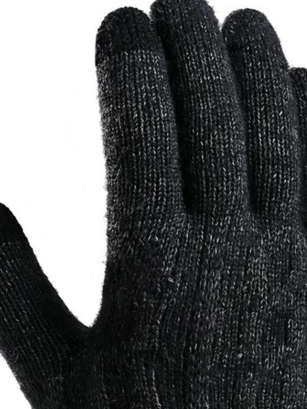 Men's Solid Touch Screen Warm Gloves, Casual Anti Slip Full Finger Gloves for Cycling, Running, Driving, Hiking, Texting, Skiing and Daily Activities