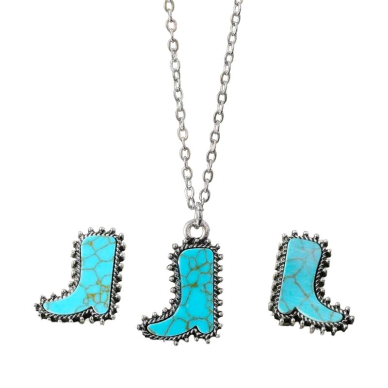 Boot Scootin Necklace And Earring Western Set