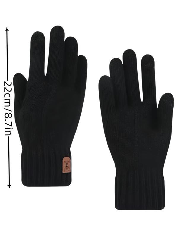 Men's Solid Touch Screen Warm Gloves, Casual Anti Slip Full Finger Gloves for Cycling, Running, Driving, Hiking, Texting, Skiing and Daily Activities