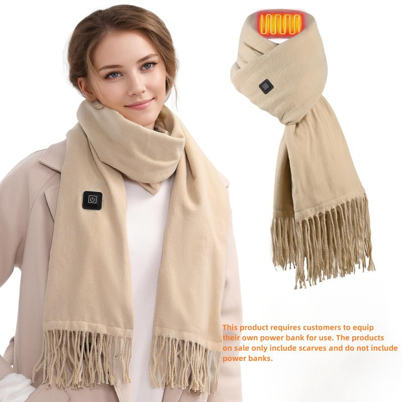 Electric Heated Winter Scarf USB Heating Neck Wrap Unisex Heated Neck Shawl Soft Warm Scarves 3 Heating Modes for Outdoor Cycling Skiing Skating