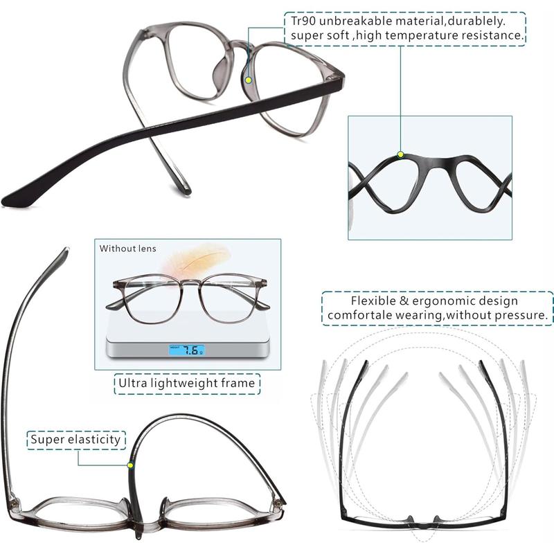 Nearsighted Glasses For Men,Women Distance Near Sighted Eyeglasses,Short-Sighted Farsighted Myopia Driving TR90 Frame