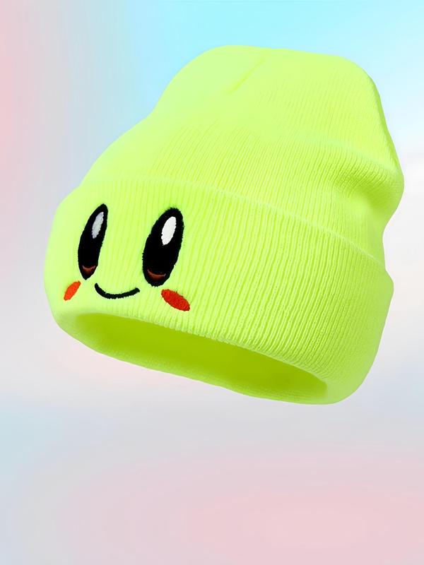 Cute Cartoon Embroidery Beanie Hat, Casual Soft Comfortable Knit Hat for Fall & Winter, Warm and Stylish Beanies for Men & Women