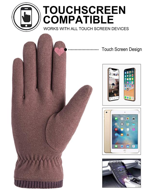 Womens Gloves Winter Touch Screen Texting Phone Windproof Gloves for Women Fleece Lined Thick Warm Gloves for Cold Weather