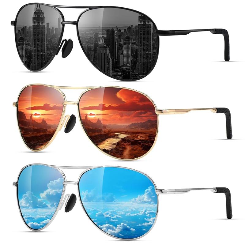 Eiuizah Polarized Aviator Sunglasses for Men Women, Classic SunGlasses for Driving, Fishing, with UV Protection