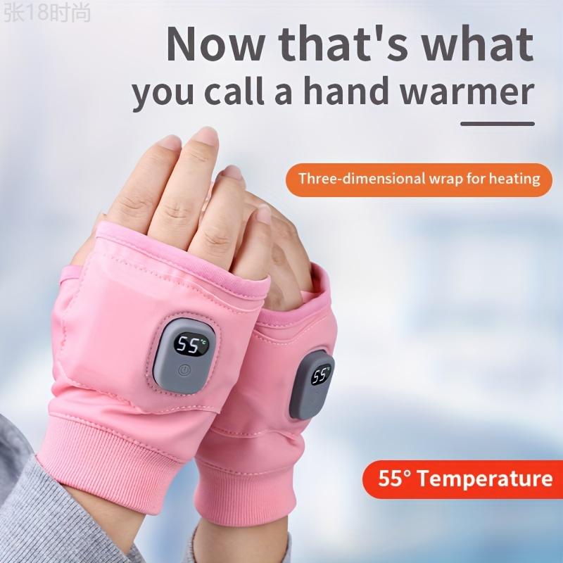 USB Rechargeable Heated Gloves, Spandex Fingerless Touchscreen Gloves, Casual Style, Solid Color, Elastic, with Striped Craftsmanship, for Outdoor Warmth, Unisex